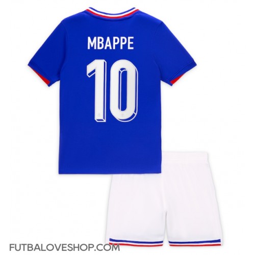 Dres Francúzsko Kylian Mbappe #10 Domáci pre deti ME 2024 Krátky Rukáv (+ trenírky)